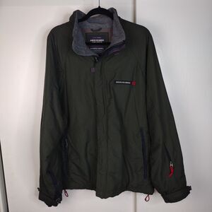 Abercrombie Fitch Coat Mens Sz L Green Nylon Pockets Outdoor Rugged 90s Y2K Vtg